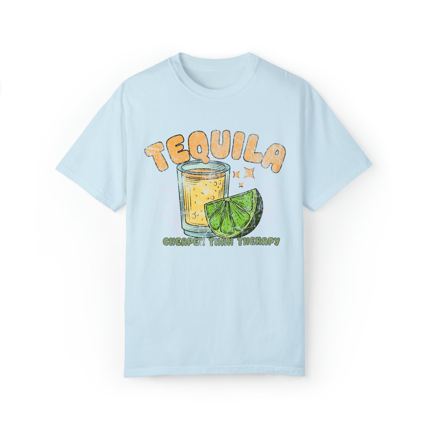 "Tequila, Cheaper Than Therapy" Comfort Colors Oversized T-shirt