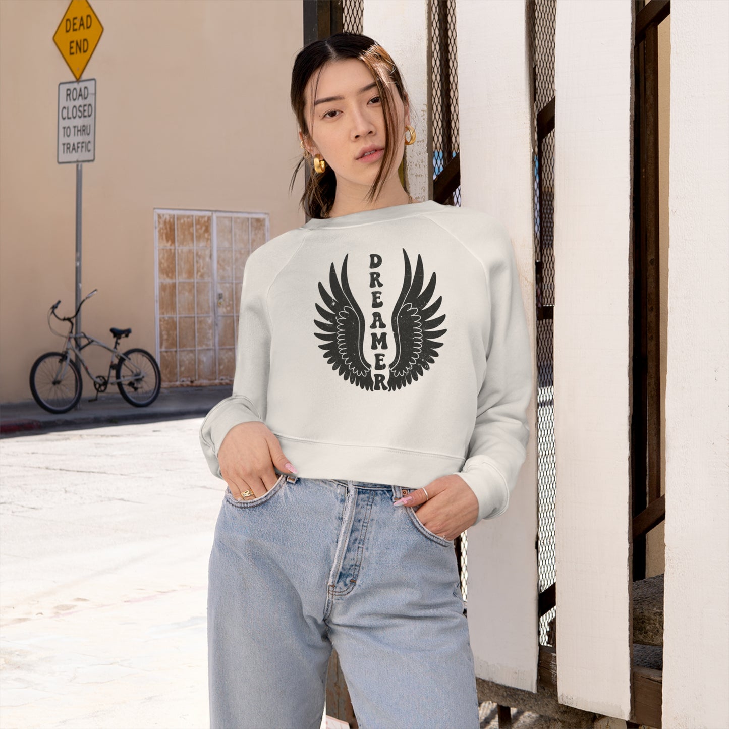 "Dreamer" Women's Cropped Sweatshirt Bella Canvas
