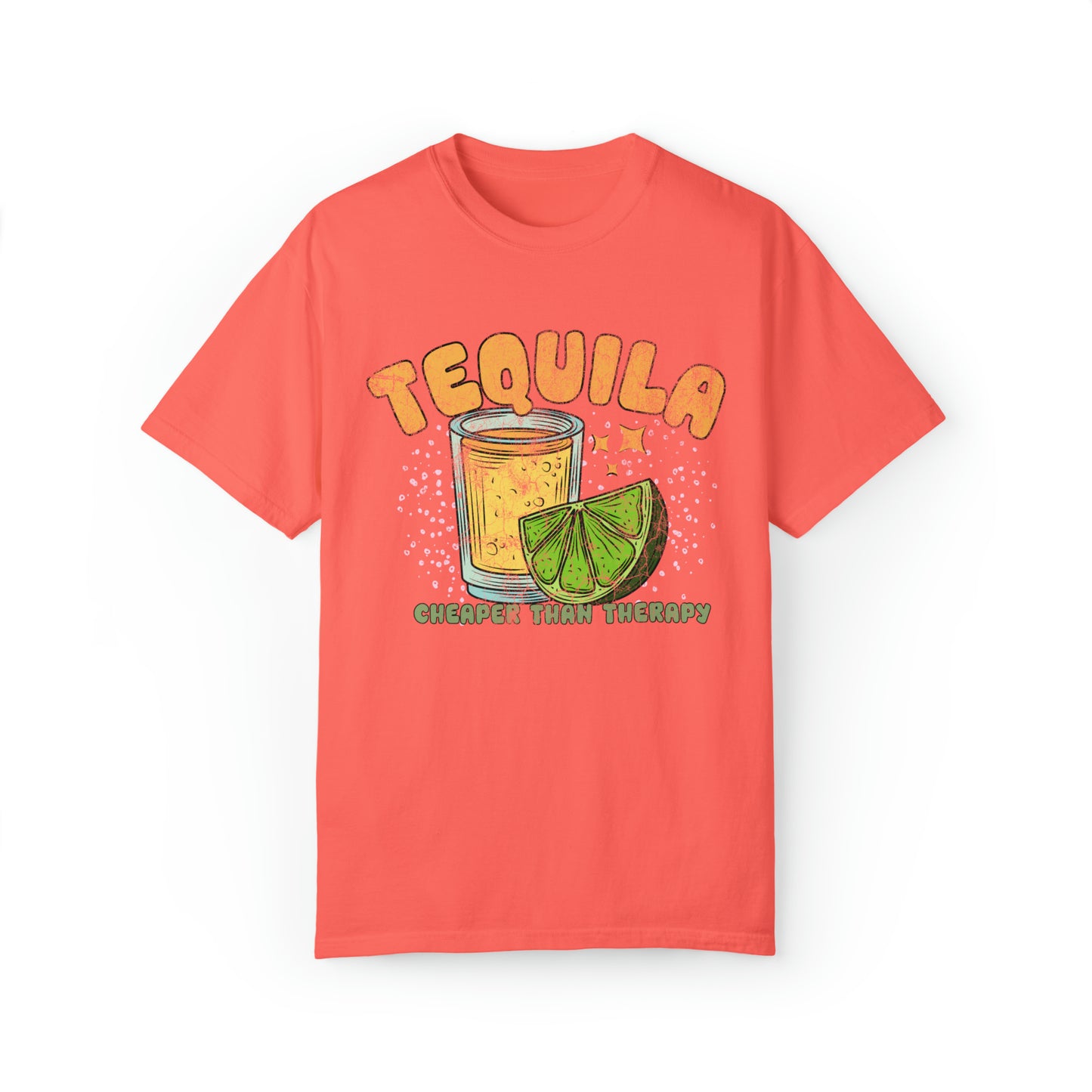"Tequila, Cheaper Than Therapy" Comfort Colors Oversized T-shirt