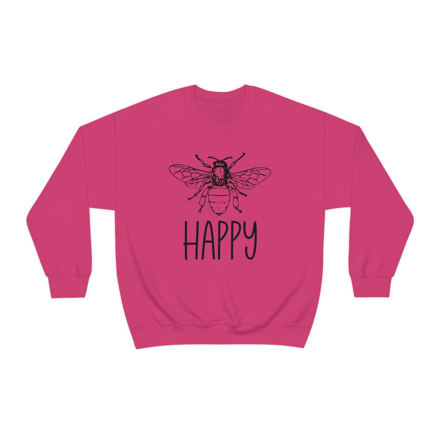 "Bee Happy" Gildan Unisex Crewneck Sweatshirt