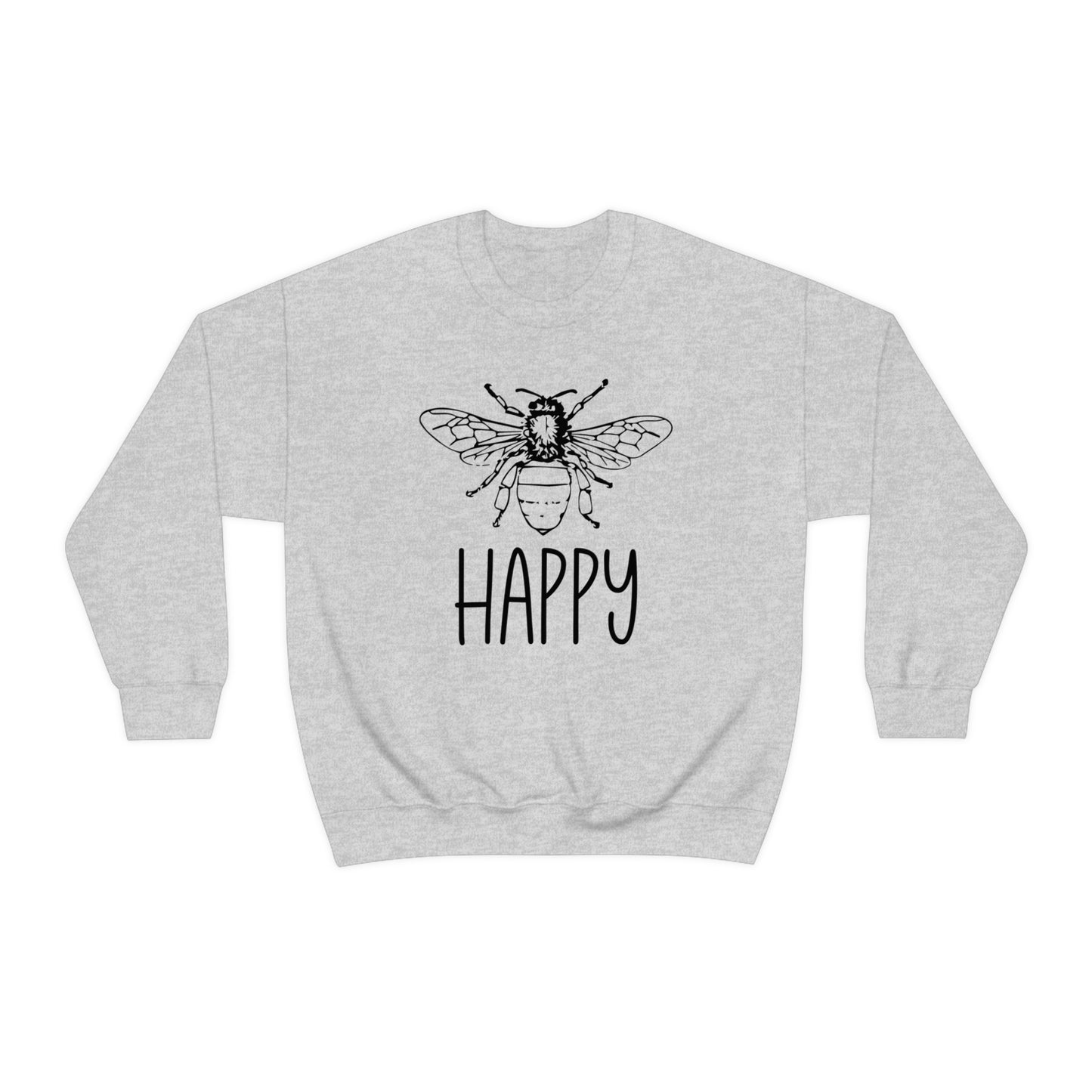 "Bee Happy" Gildan Unisex Crewneck Sweatshirt