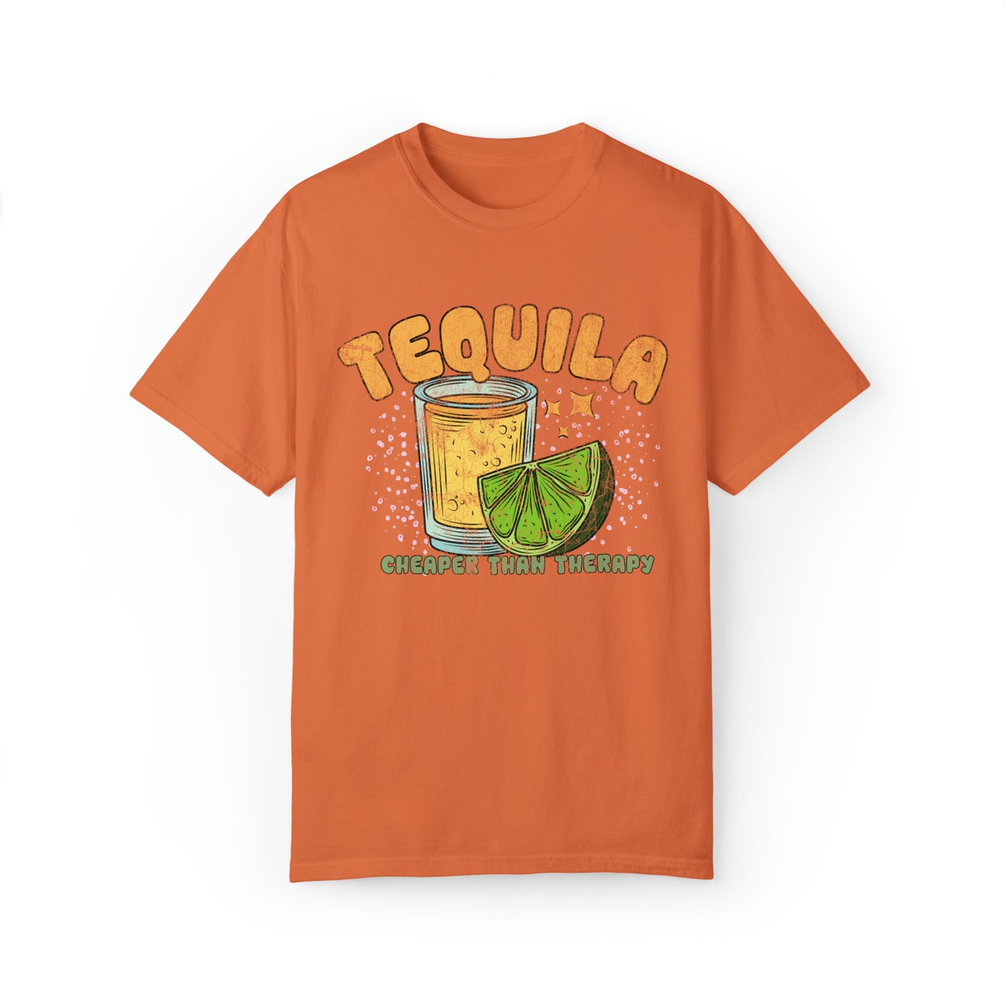 "Tequila, Cheaper Than Therapy" Comfort Colors Oversized T-shirt