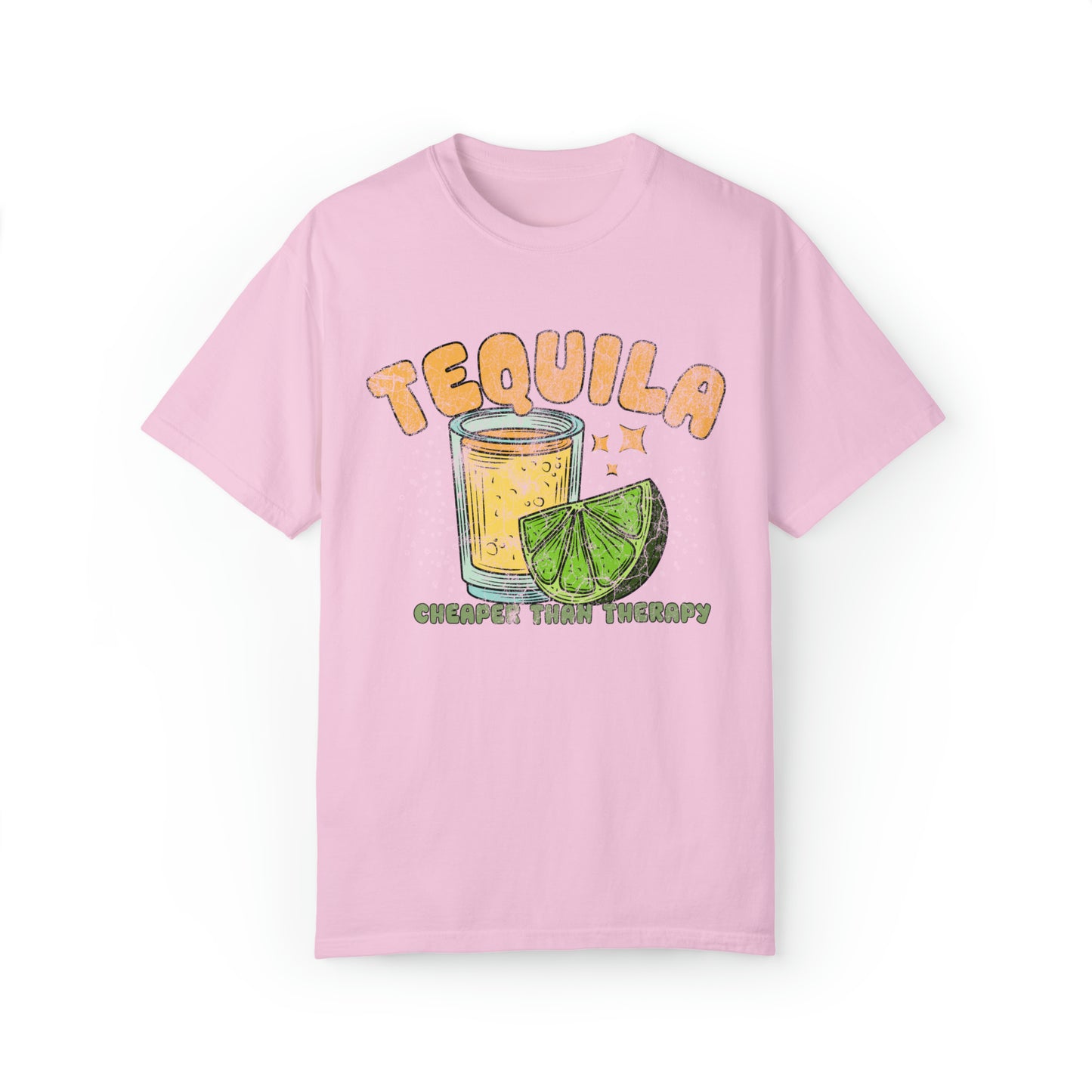 "Tequila, Cheaper Than Therapy" Comfort Colors Oversized T-shirt