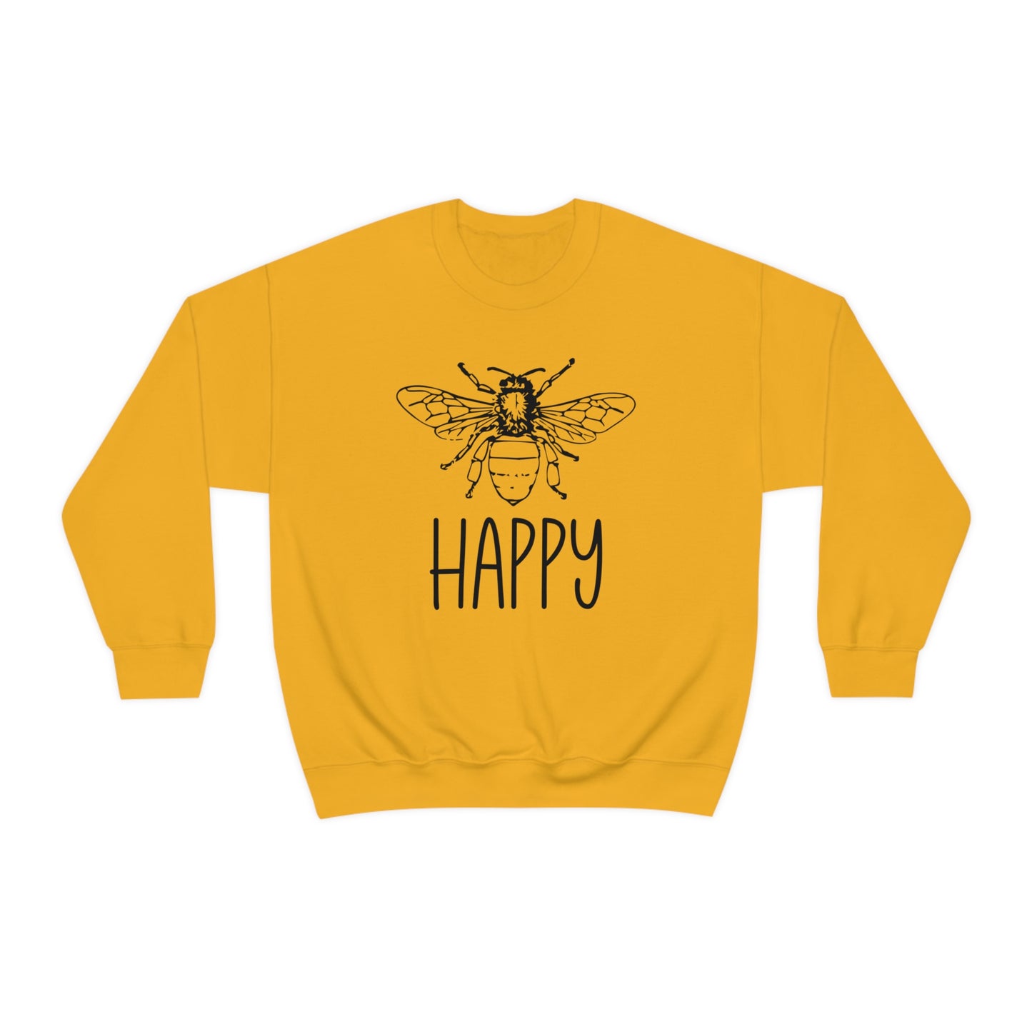 "Bee Happy" Gildan Unisex Crewneck Sweatshirt