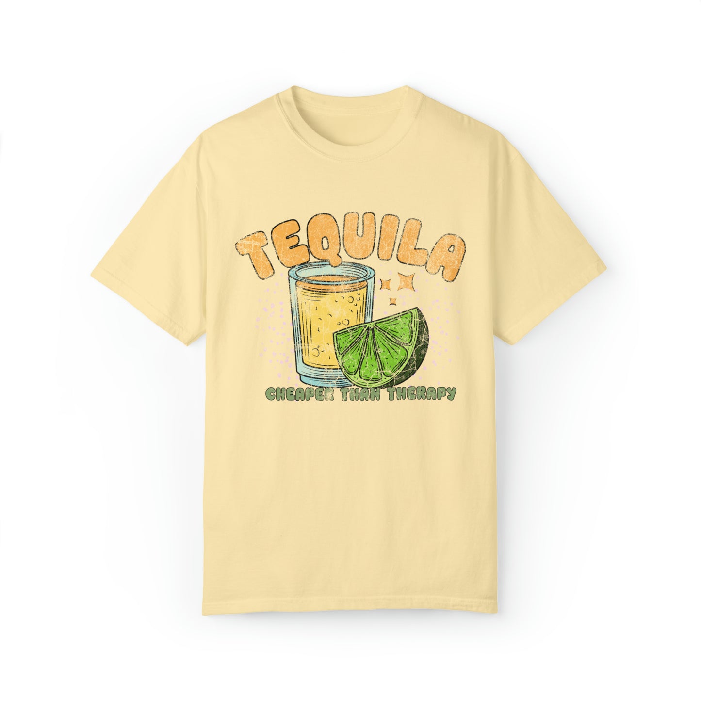 "Tequila, Cheaper Than Therapy" Comfort Colors Oversized T-shirt