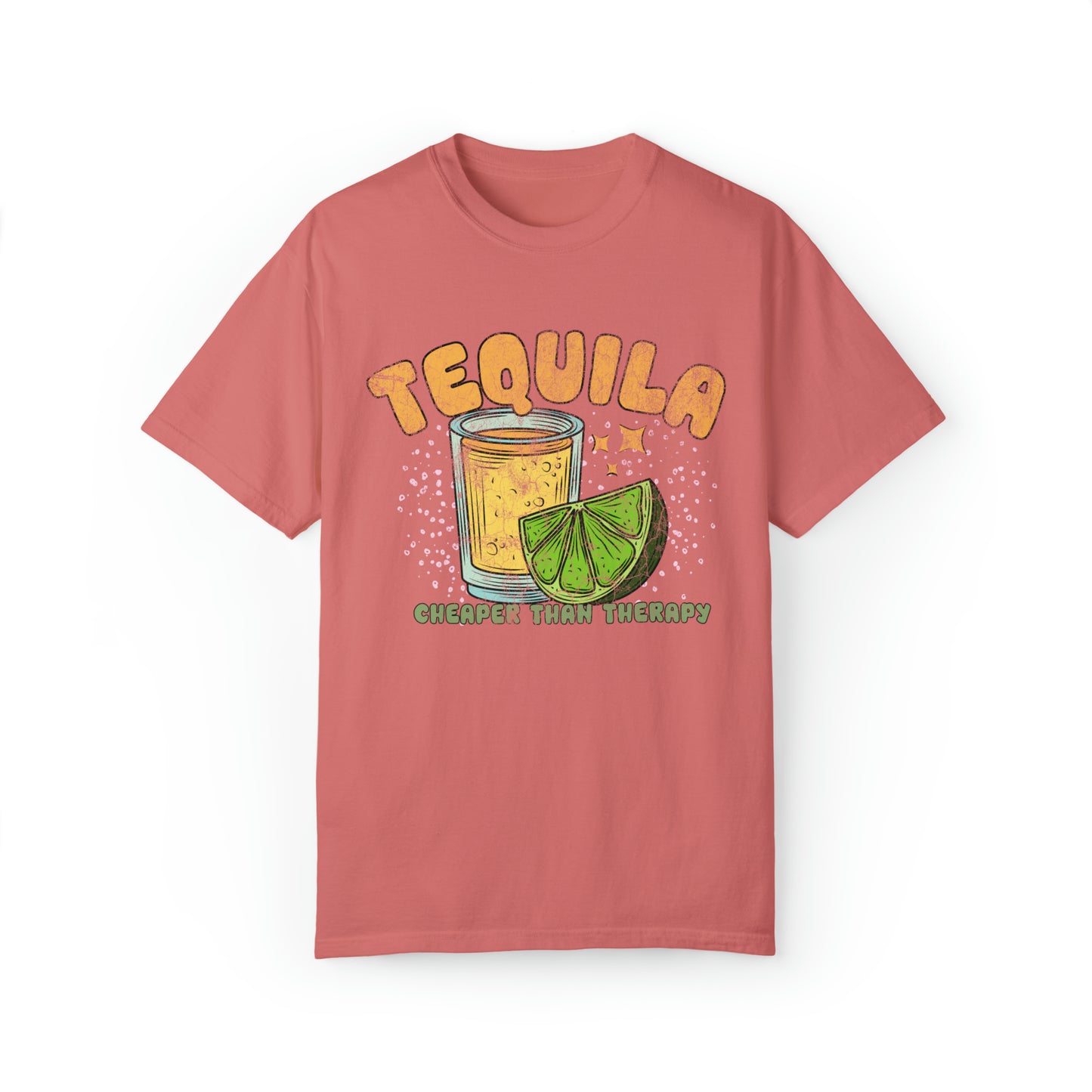 "Tequila, Cheaper Than Therapy" Comfort Colors Oversized T-shirt