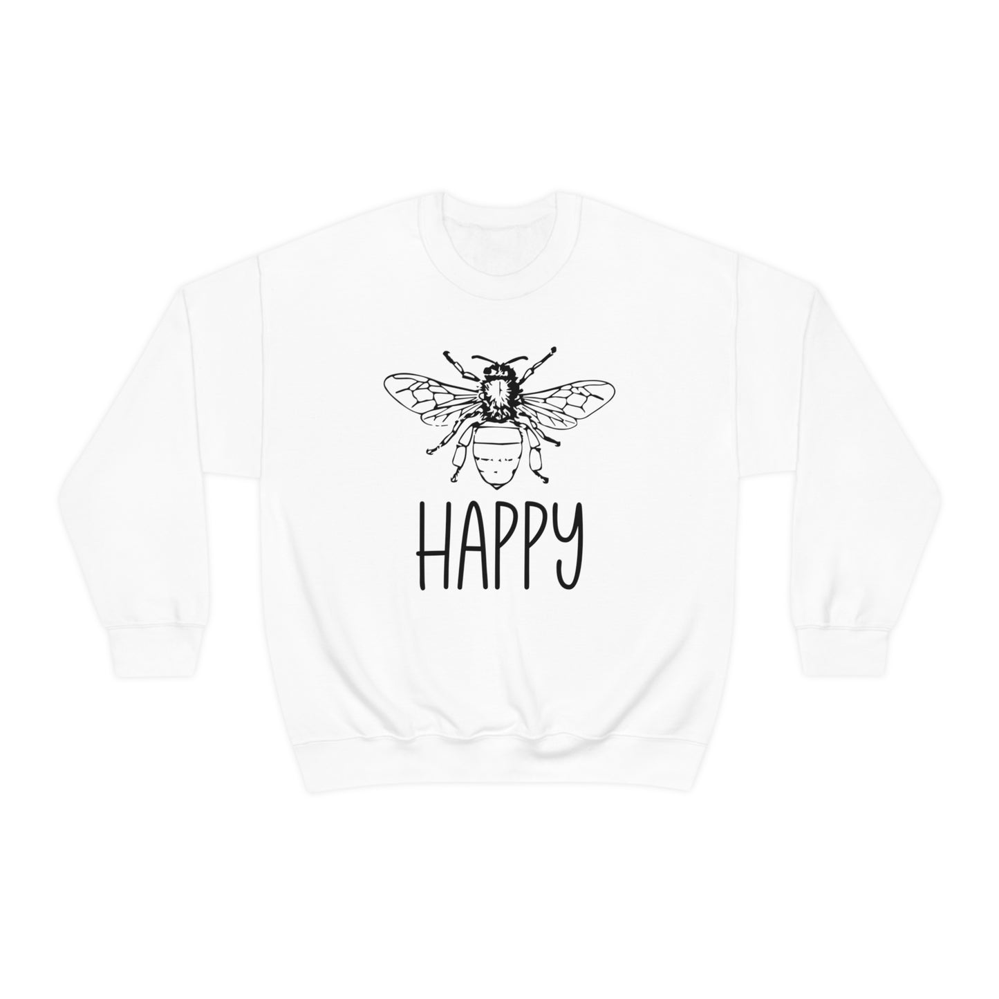 "Bee Happy" Gildan Unisex Crewneck Sweatshirt