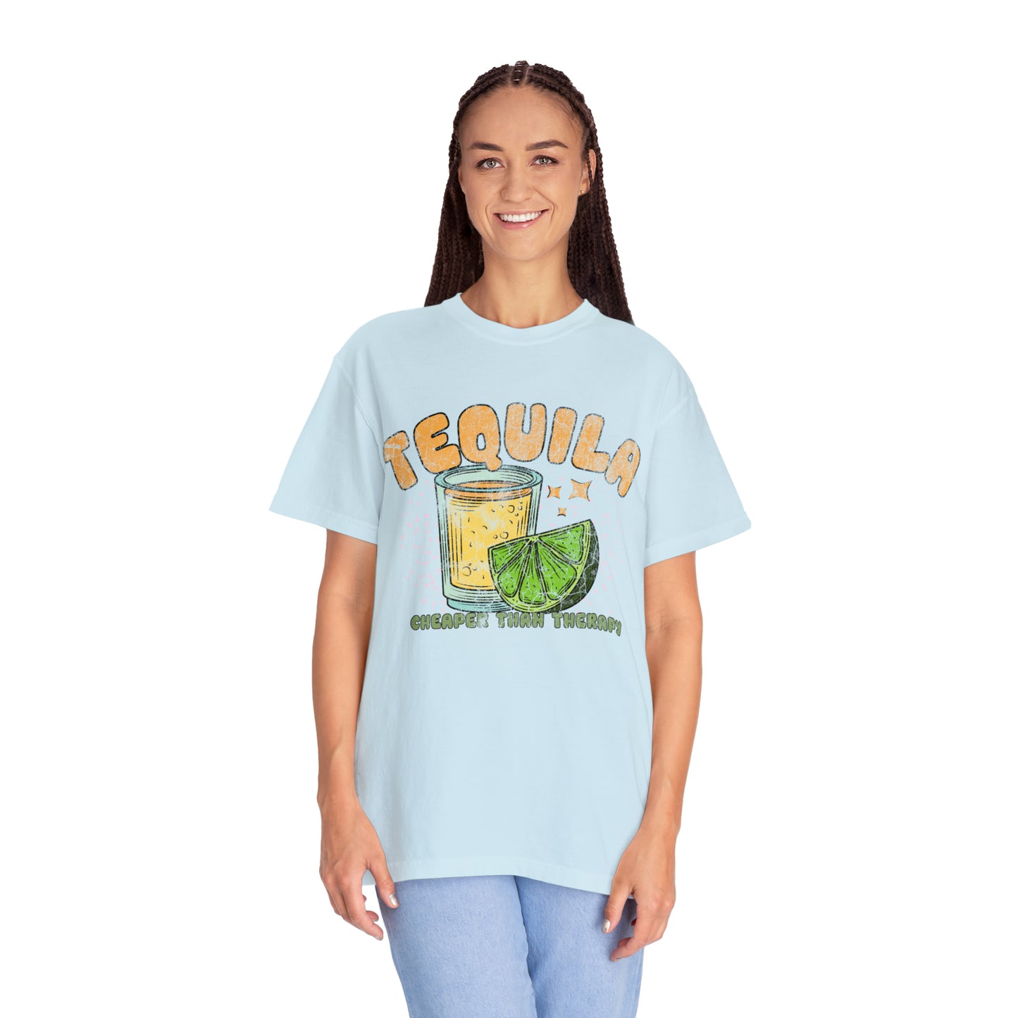 "Tequila, Cheaper Than Therapy" Comfort Colors Oversized T-shirt
