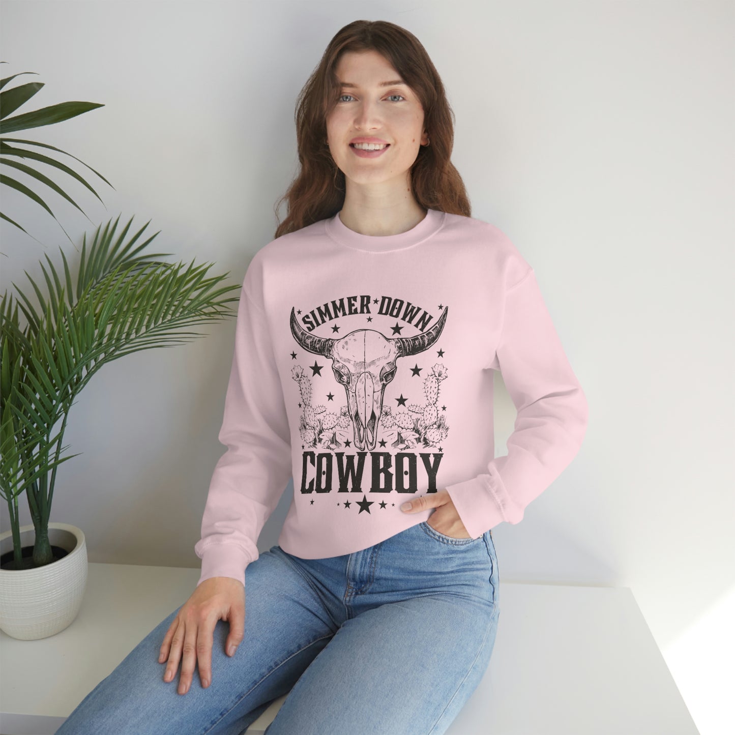"Simmer Down Cowboy" Unisex Heavy Blend™ Crewneck Sweatshirt