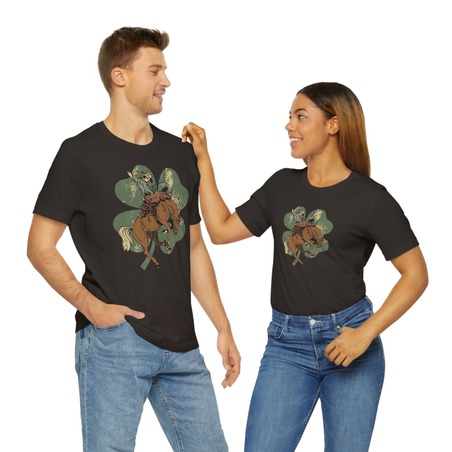 "Lucky Cowboy" Unisex Jersey Short Sleeve Tee (Bella Cavas 3001)