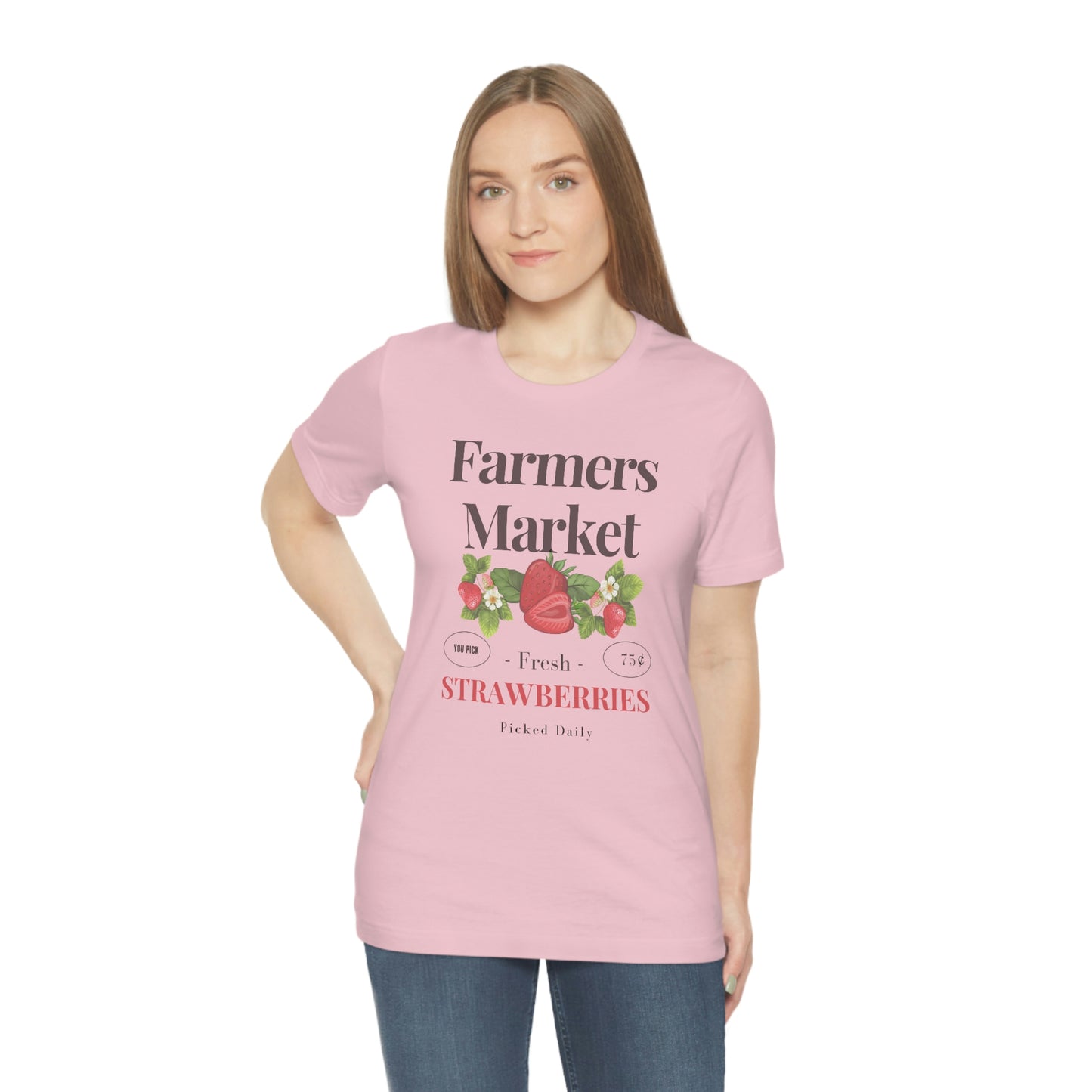"Fresh Strawberries" Unisex Jersey Short Sleeve Tee (Bella Canvas 3001)