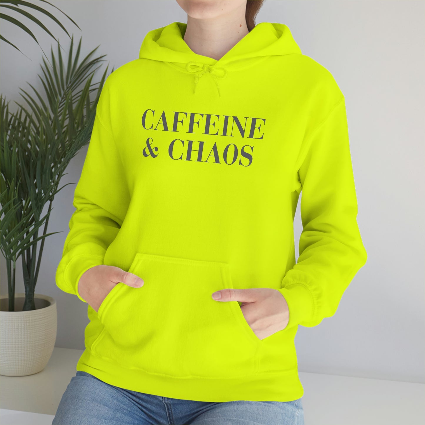 "Caffeine and Chaos" Unisex Heavy Blend™ Hooded Sweatshirt