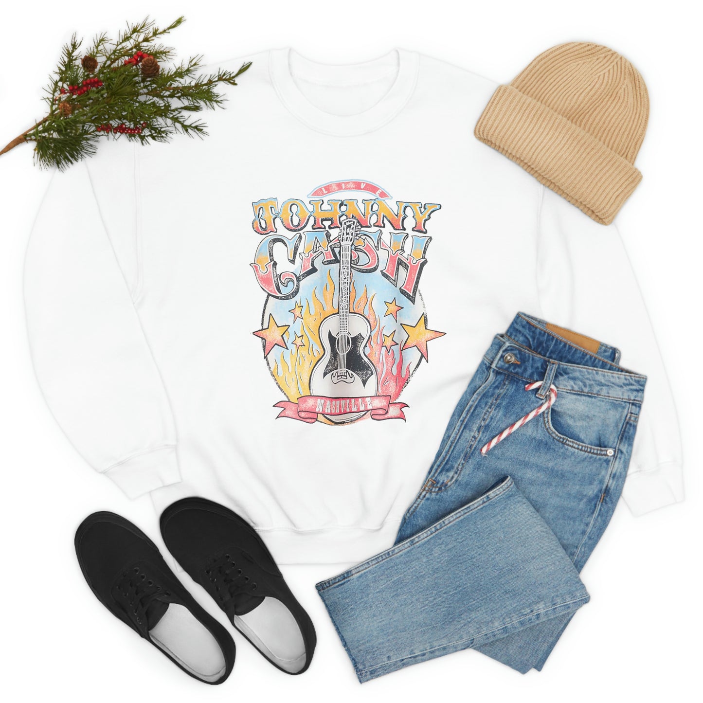 "Johnny Cash" Unisex Heavy Blend™ Crewneck Sweatshirt
