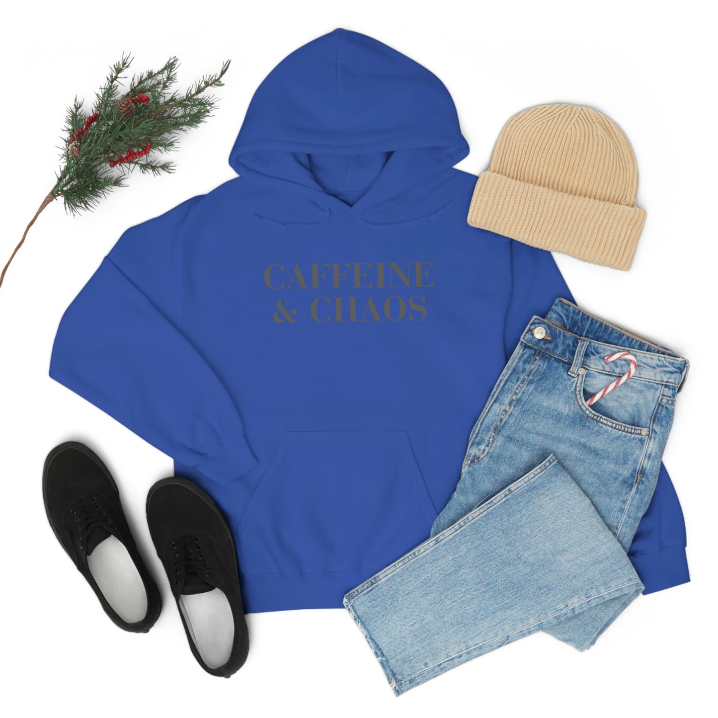 "Caffeine and Chaos" Unisex Heavy Blend™ Hooded Sweatshirt