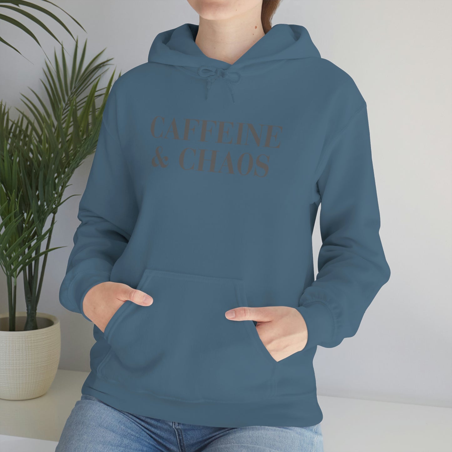 "Caffeine and Chaos" Unisex Heavy Blend™ Hooded Sweatshirt