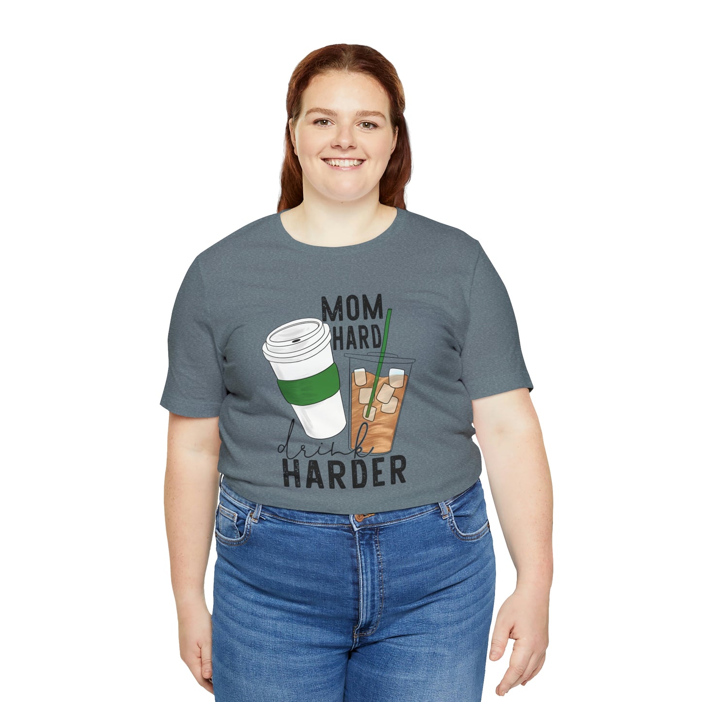 "Mom Hard, Drink Harder" Bella Canvas Short Sleeve Tee