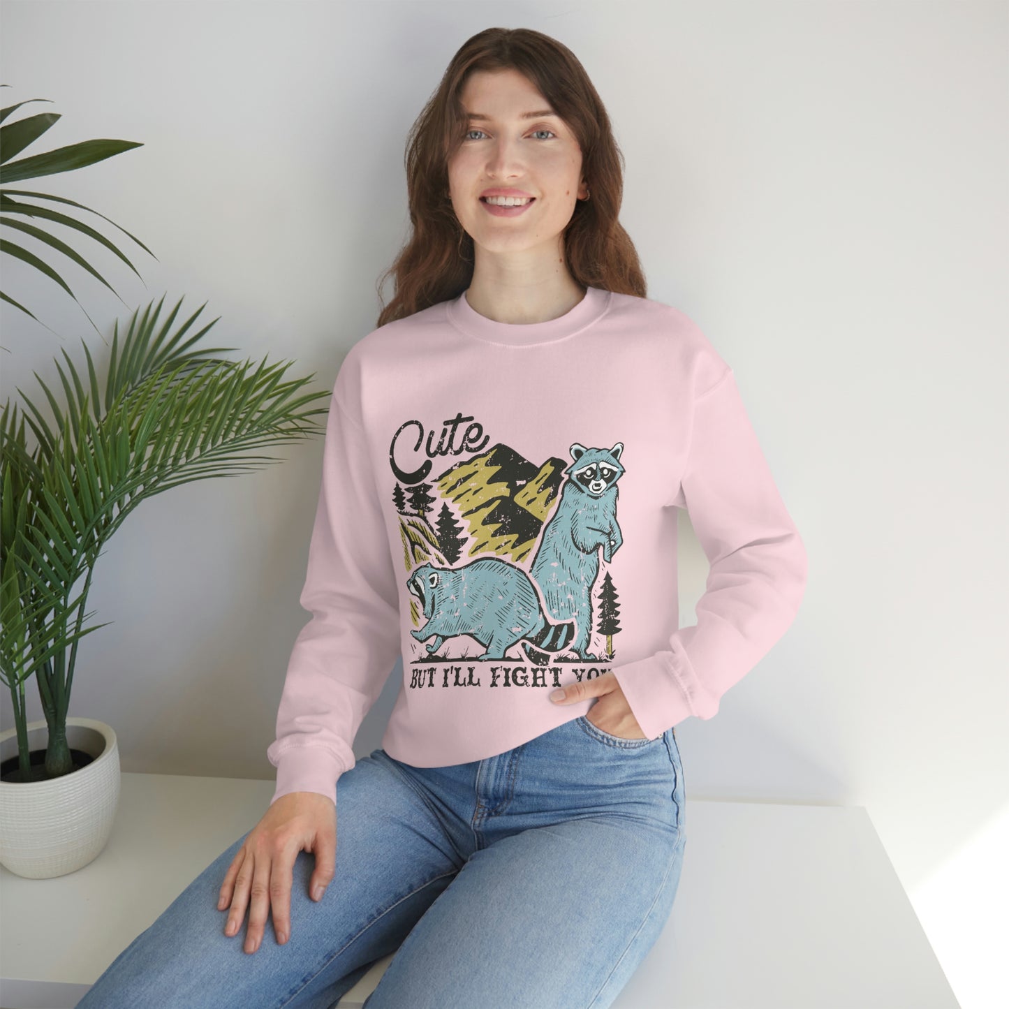 "Cute, but I'll fight you" Unisex Heavy Blend™ Crewneck Sweatshirt