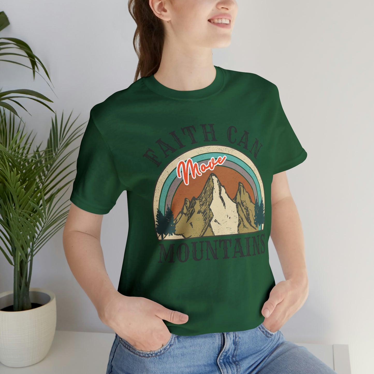 "Faith Can Move Mountains" Bella Canvas Short Sleeve Tee