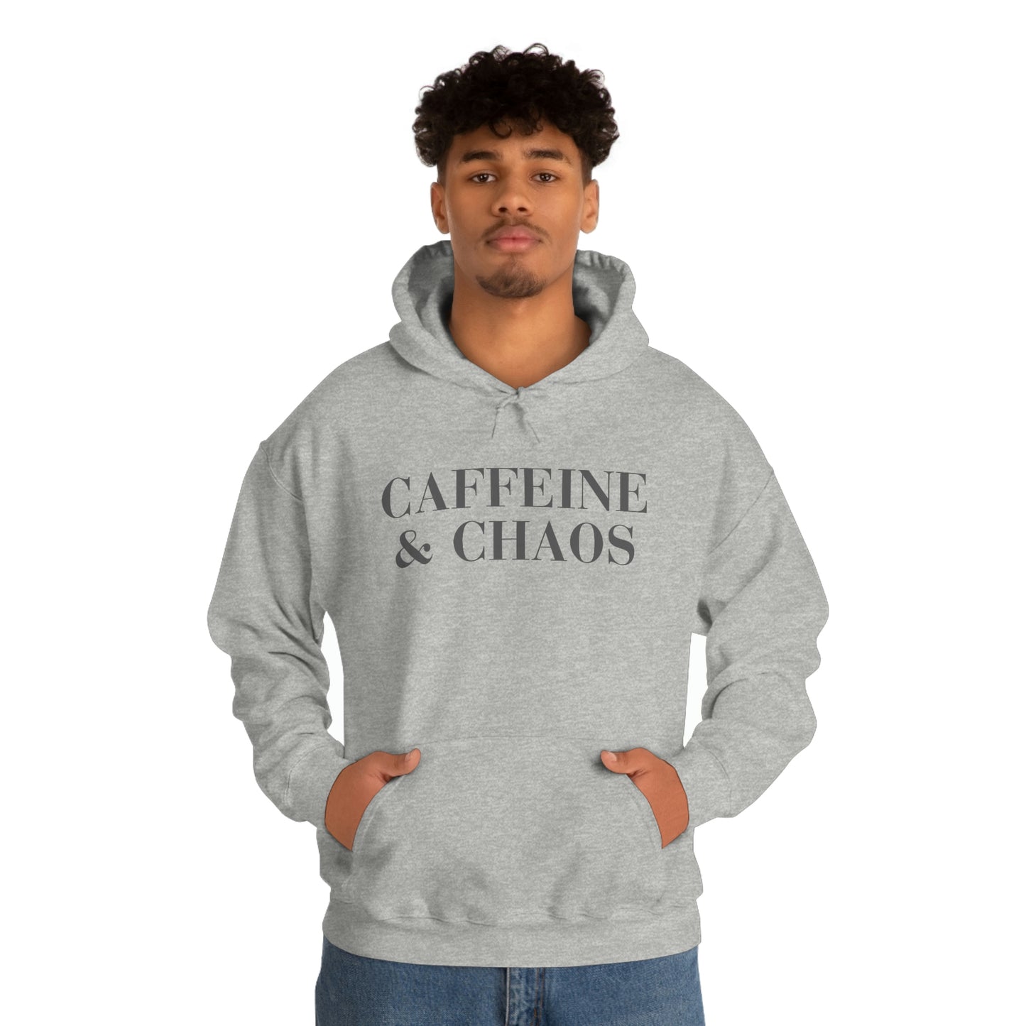 "Caffeine and Chaos" Unisex Heavy Blend™ Hooded Sweatshirt