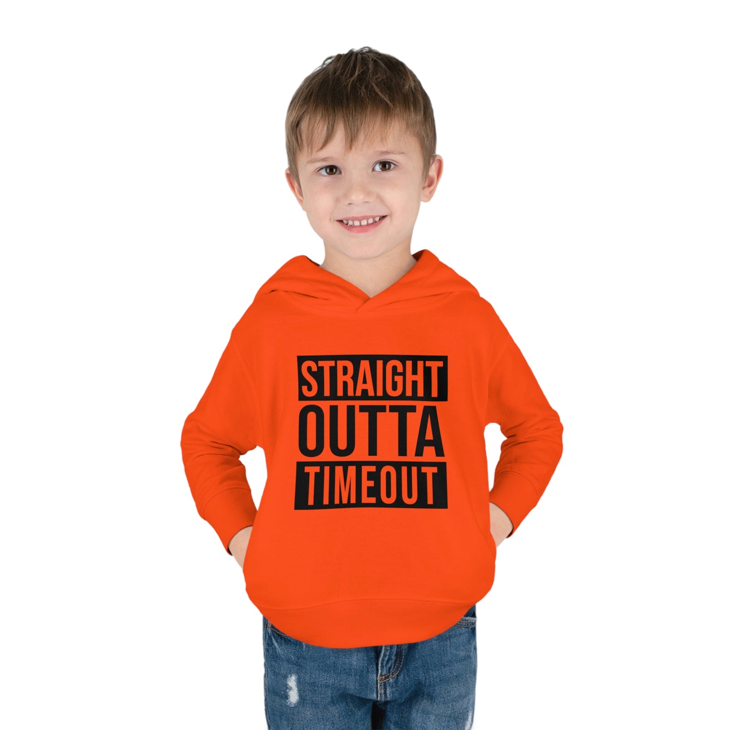 "Straight Outta Timeout" Toddler Pullover Fleece Hoodie (2T-6T)