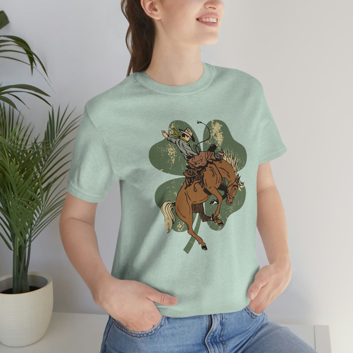 "Lucky Cowboy" Unisex Jersey Short Sleeve Tee (Bella Cavas 3001)