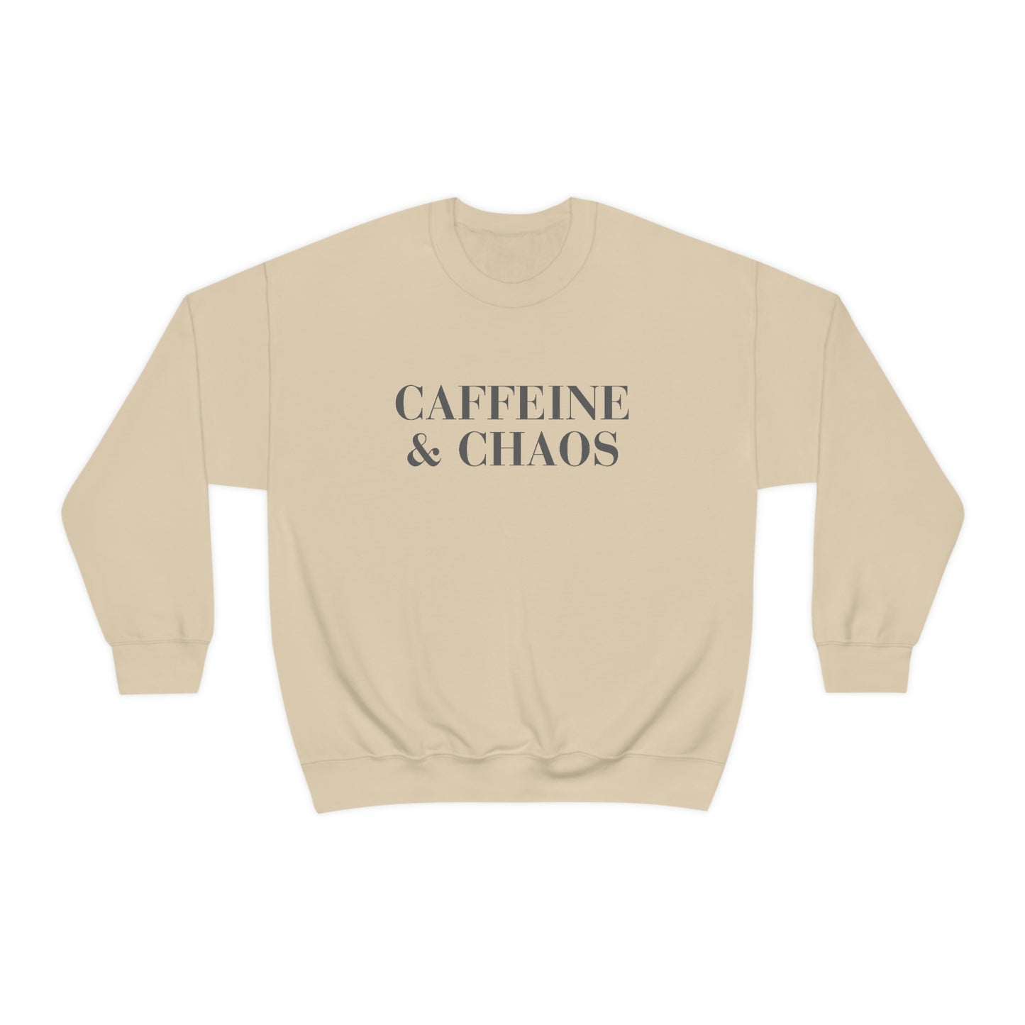 "Caffeine and Chaos" Unisex Heavy Blend™ Crewneck Sweatshirt
