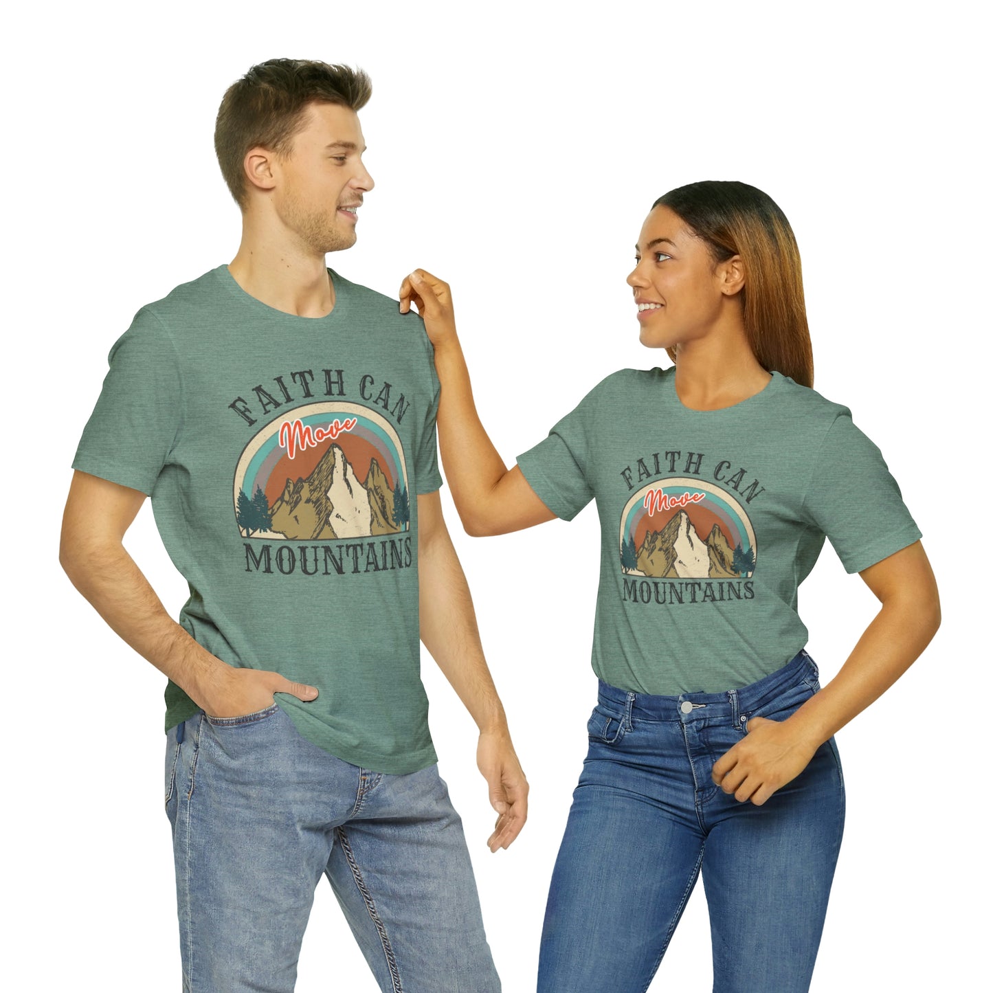 "Faith Can Move Mountains" Bella Canvas Short Sleeve Tee