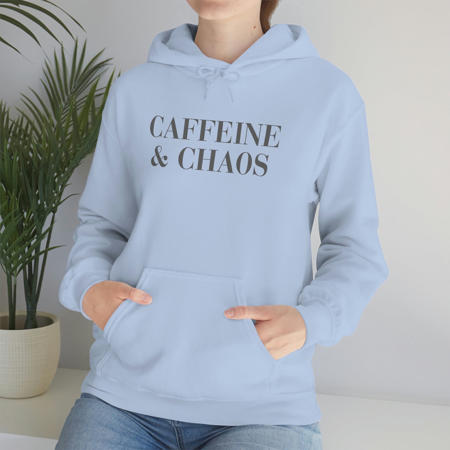 "Caffeine and Chaos" Unisex Heavy Blend™ Hooded Sweatshirt