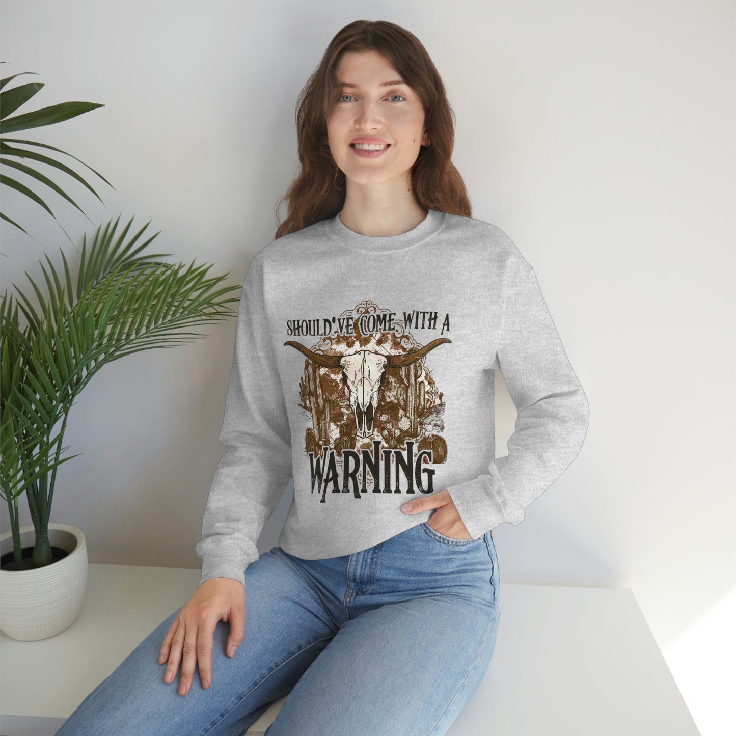 "Should've Come With A Warning" Unisex Crewneck Sweatshirt