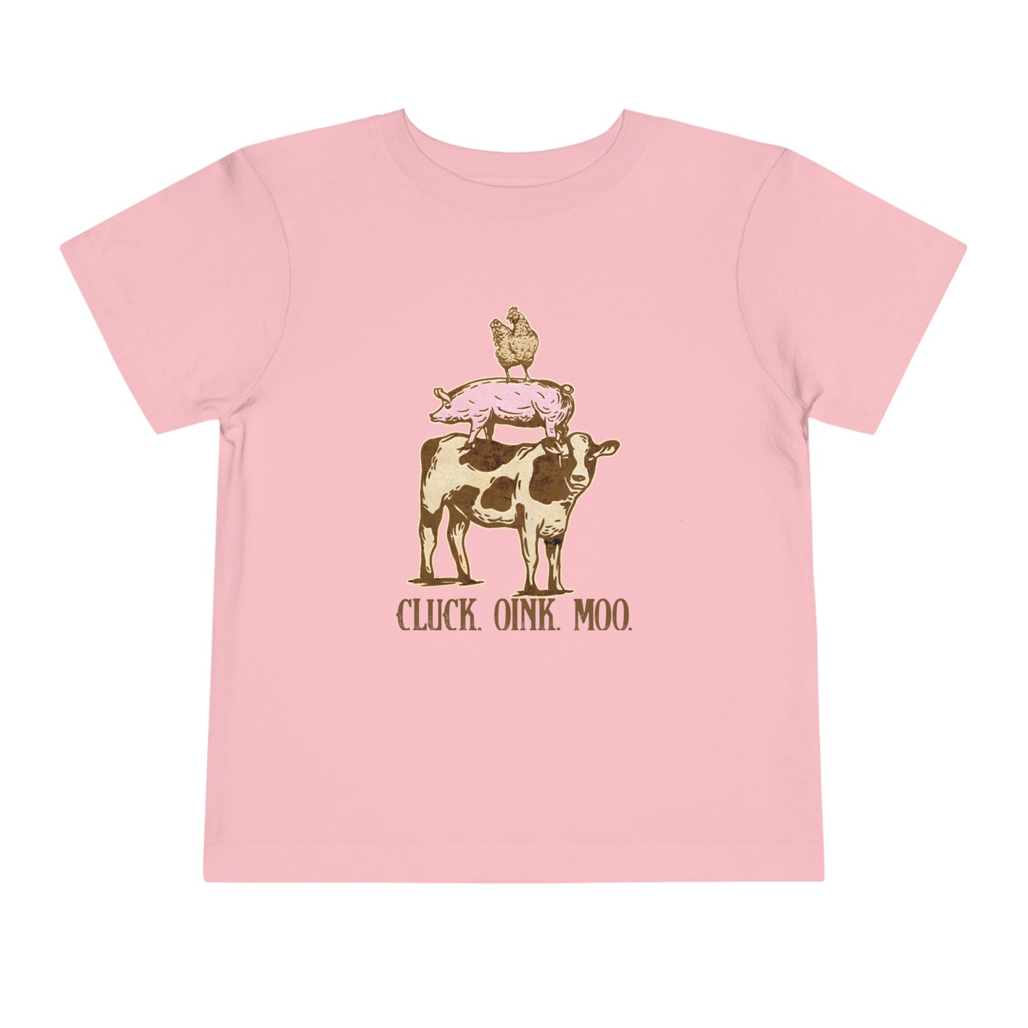"Cluck, Oink, Moo" Toddler Short Sleeve Tee (2T-5T)