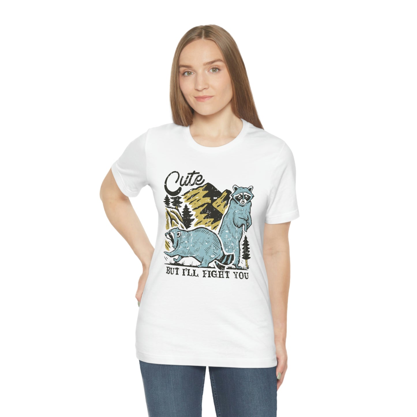 "Cute, but I'll fight you" Bella Canvas Unisex Jersey Short Sleeve Tee