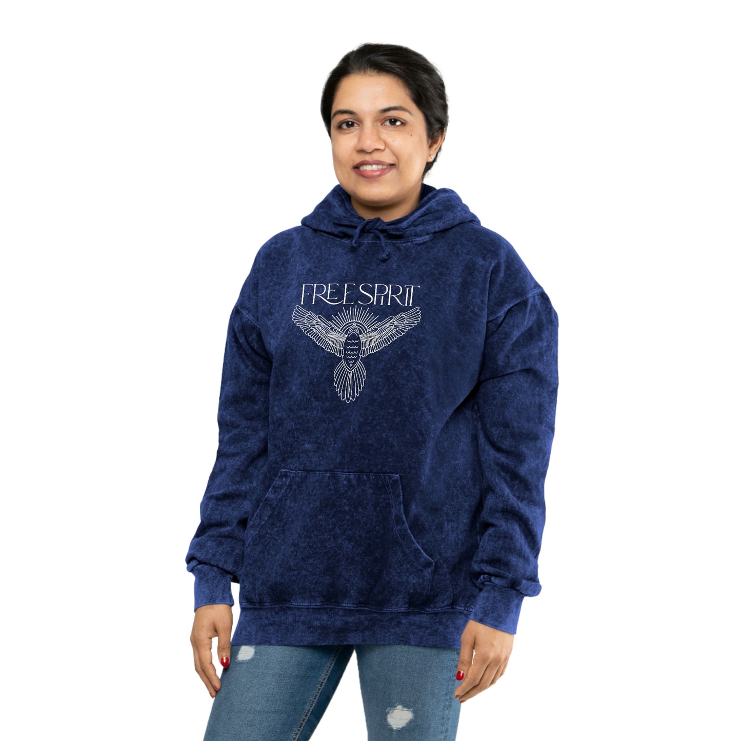 "Free Spirit" Unisex Mineral Wash Hoodie