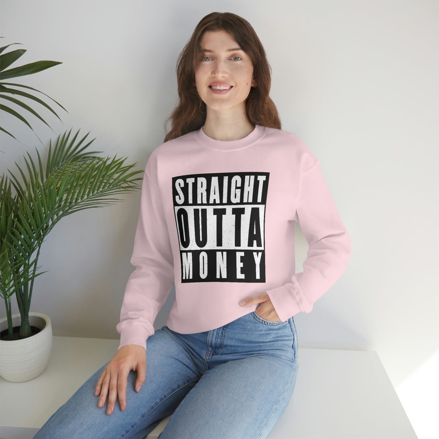 "Straight Outta Money" Unisex Heavy Blend™ Crewneck Sweatshirt