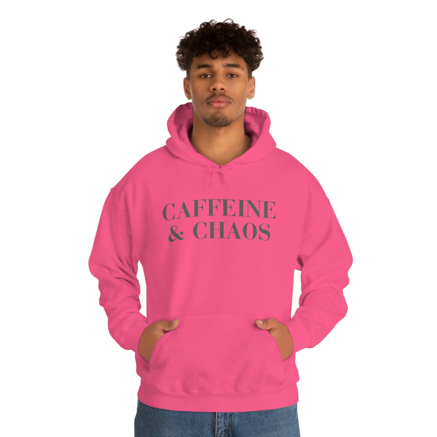 "Caffeine and Chaos" Unisex Heavy Blend™ Hooded Sweatshirt
