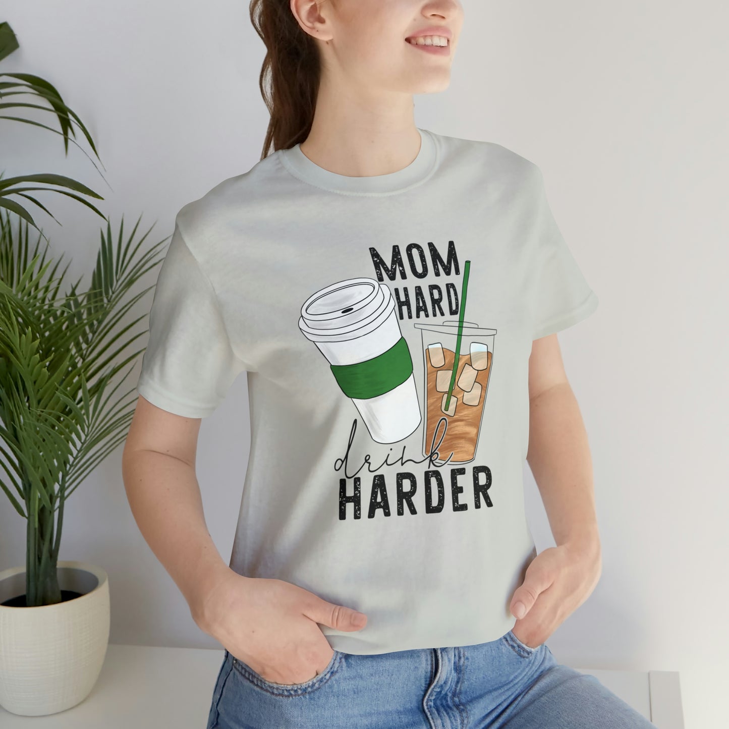 "Mom Hard, Drink Harder" Bella Canvas Short Sleeve Tee