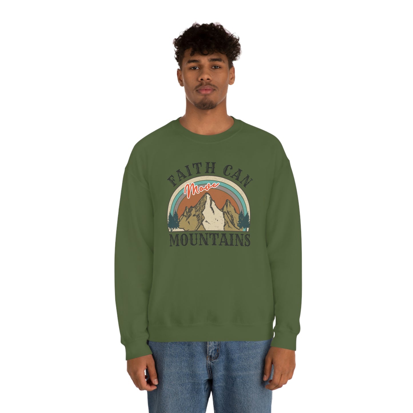 "Faith Can Move Mountains" Unisex Heavy Blend™ Crewneck Sweatshirt