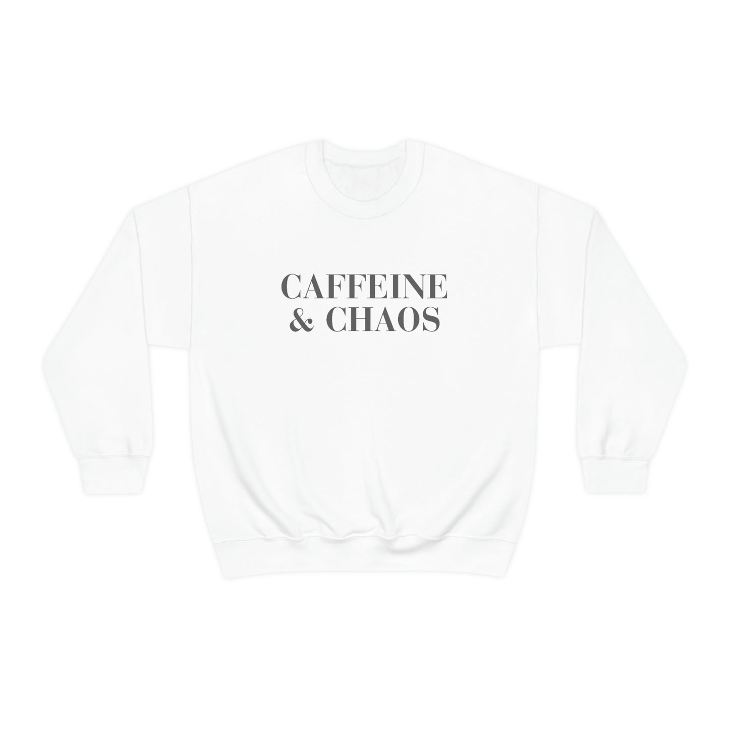 "Caffeine and Chaos" Unisex Heavy Blend™ Crewneck Sweatshirt