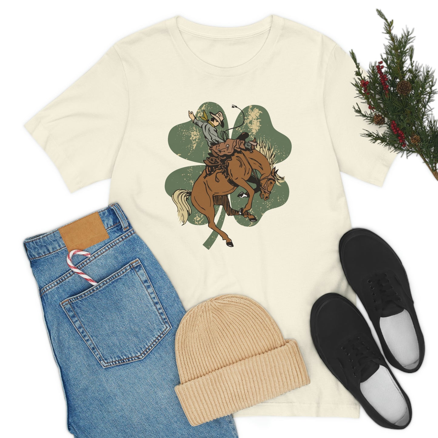 "Lucky Cowboy" Unisex Jersey Short Sleeve Tee (Bella Cavas 3001)