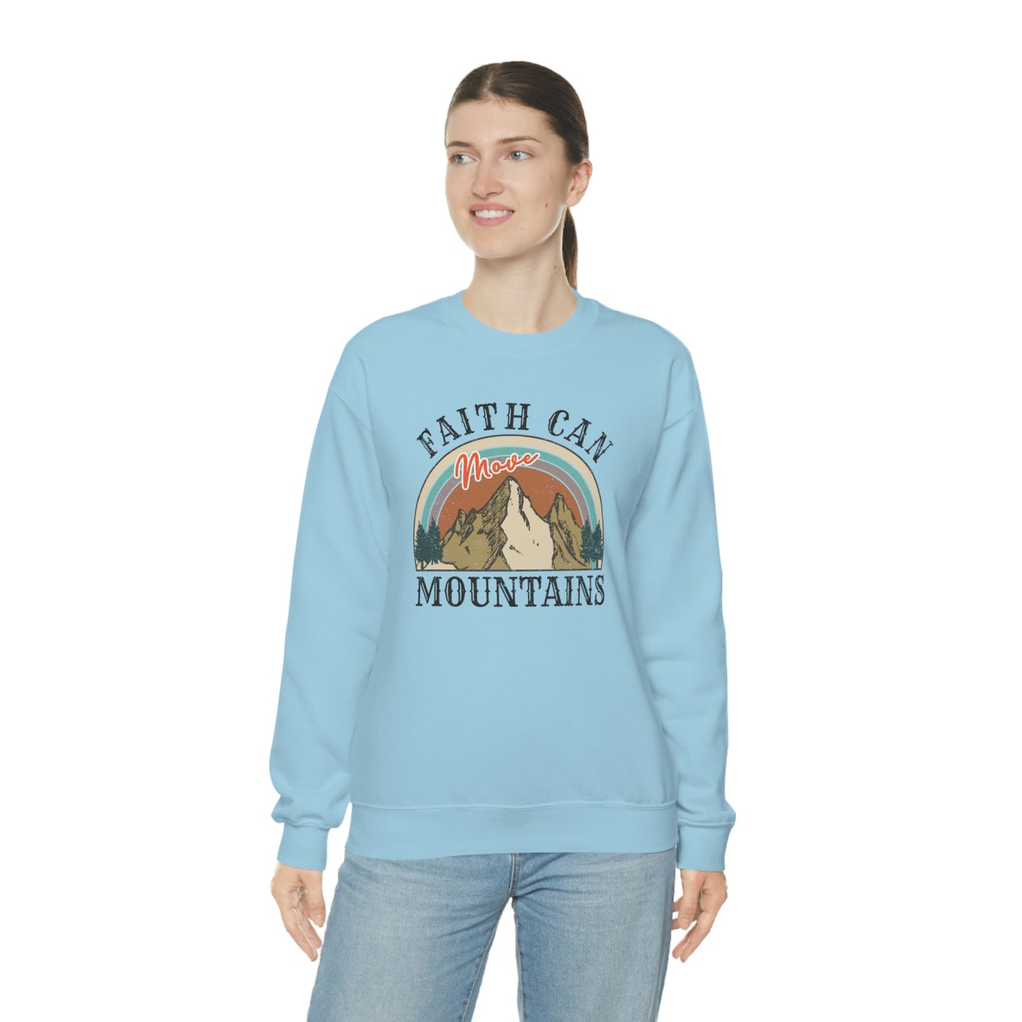 "Faith Can Move Mountains" Unisex Heavy Blend™ Crewneck Sweatshirt