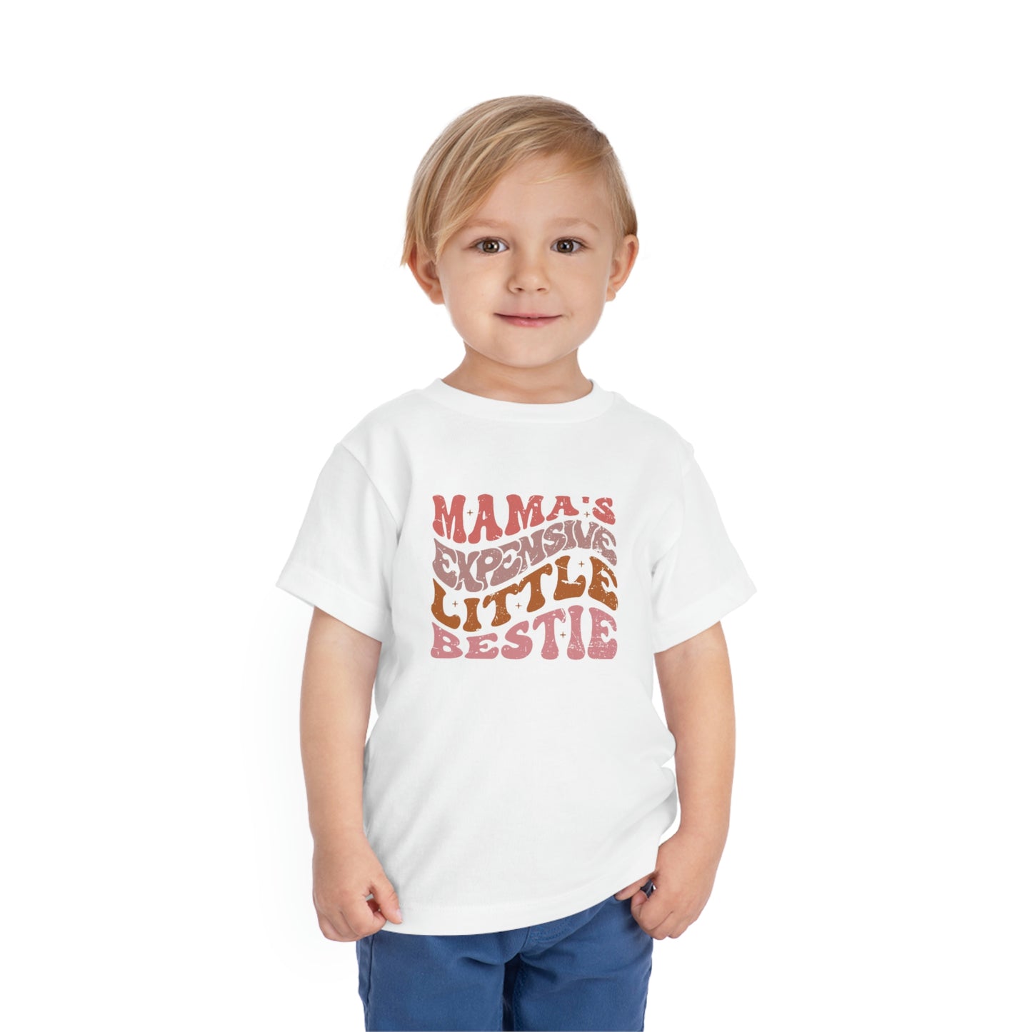 "Mama's Expensive Little Bestie" Toddler Short Sleeve Tee (2T-5T)