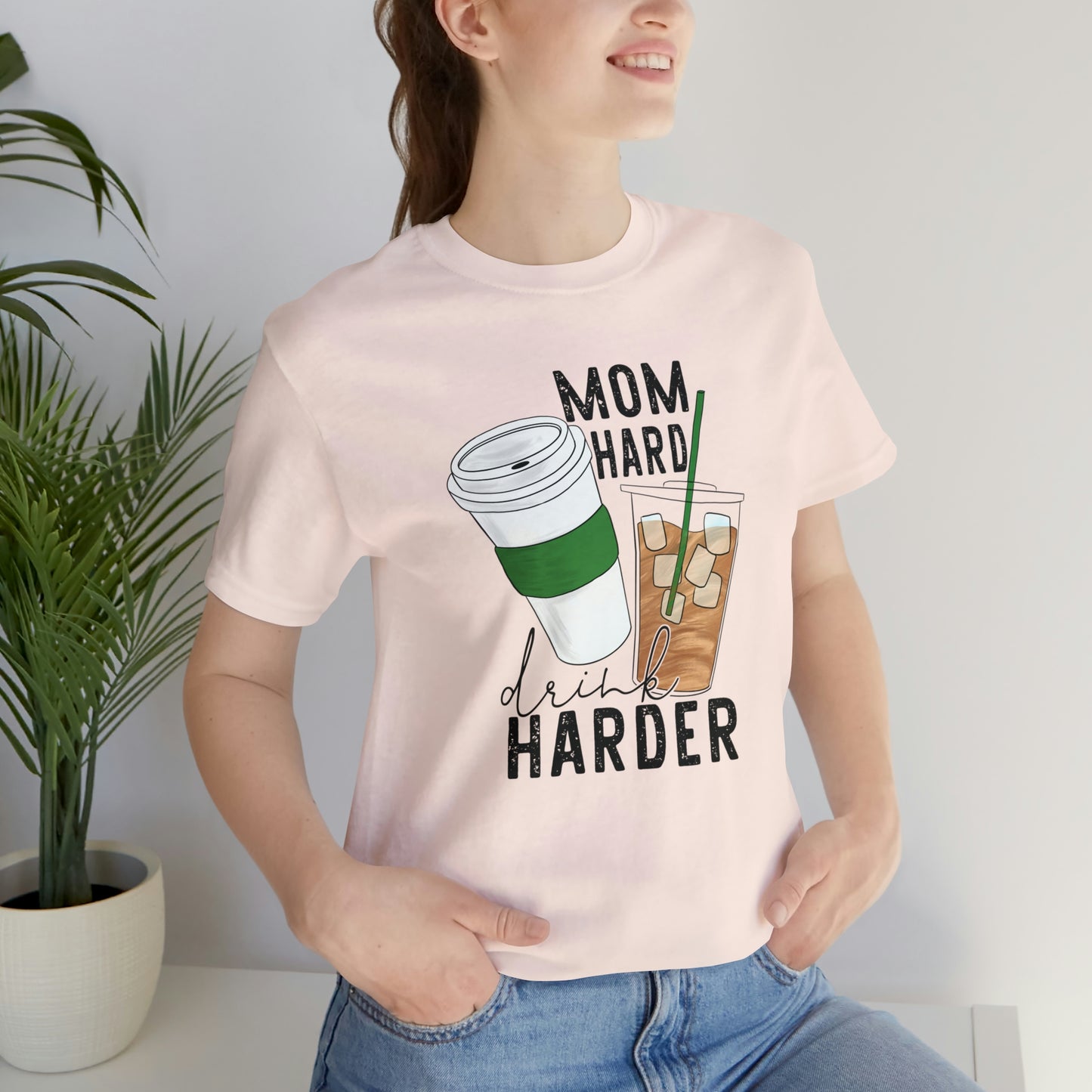 "Mom Hard, Drink Harder" Bella Canvas Short Sleeve Tee
