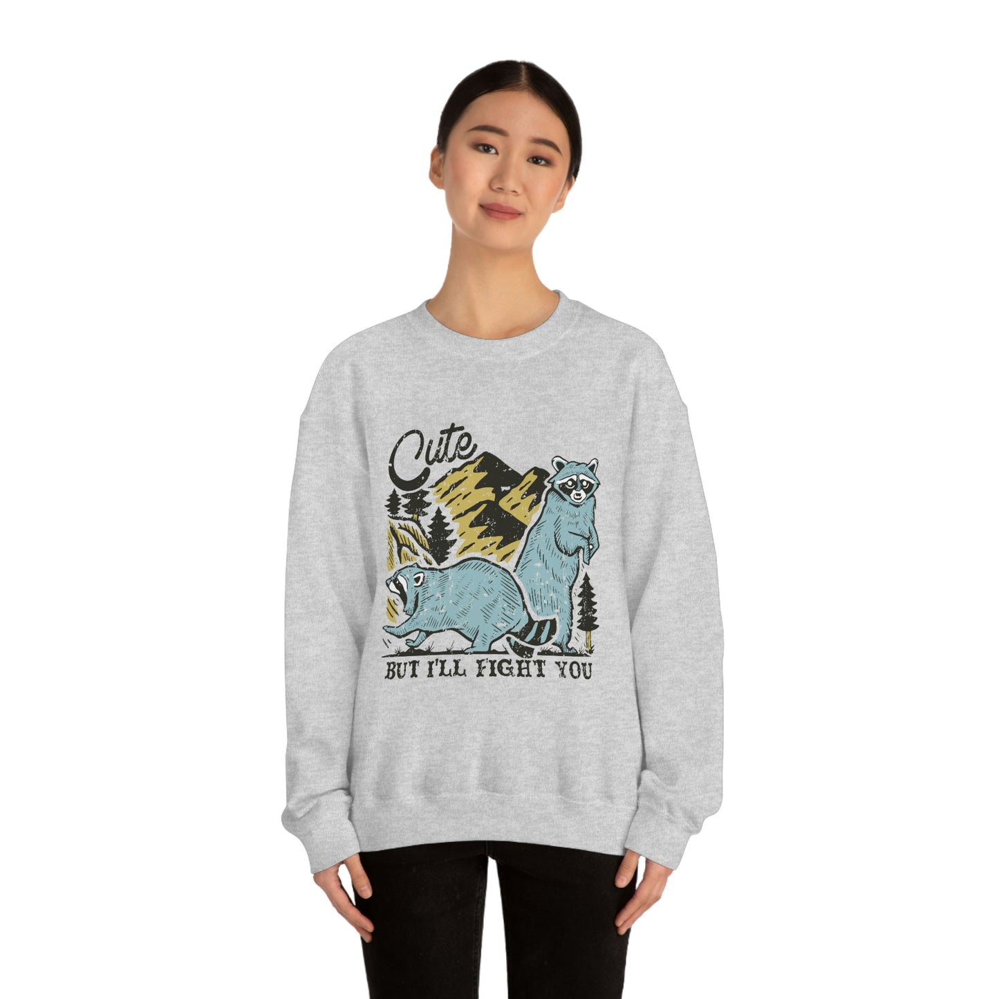 "Cute, but I'll fight you" Unisex Heavy Blend™ Crewneck Sweatshirt