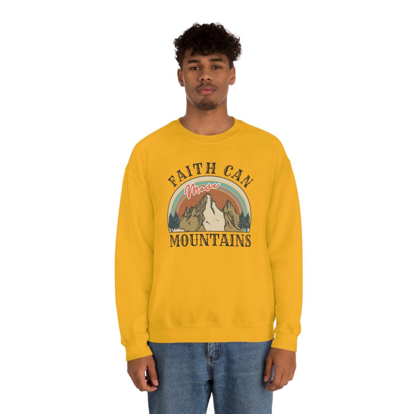 "Faith Can Move Mountains" Unisex Heavy Blend™ Crewneck Sweatshirt