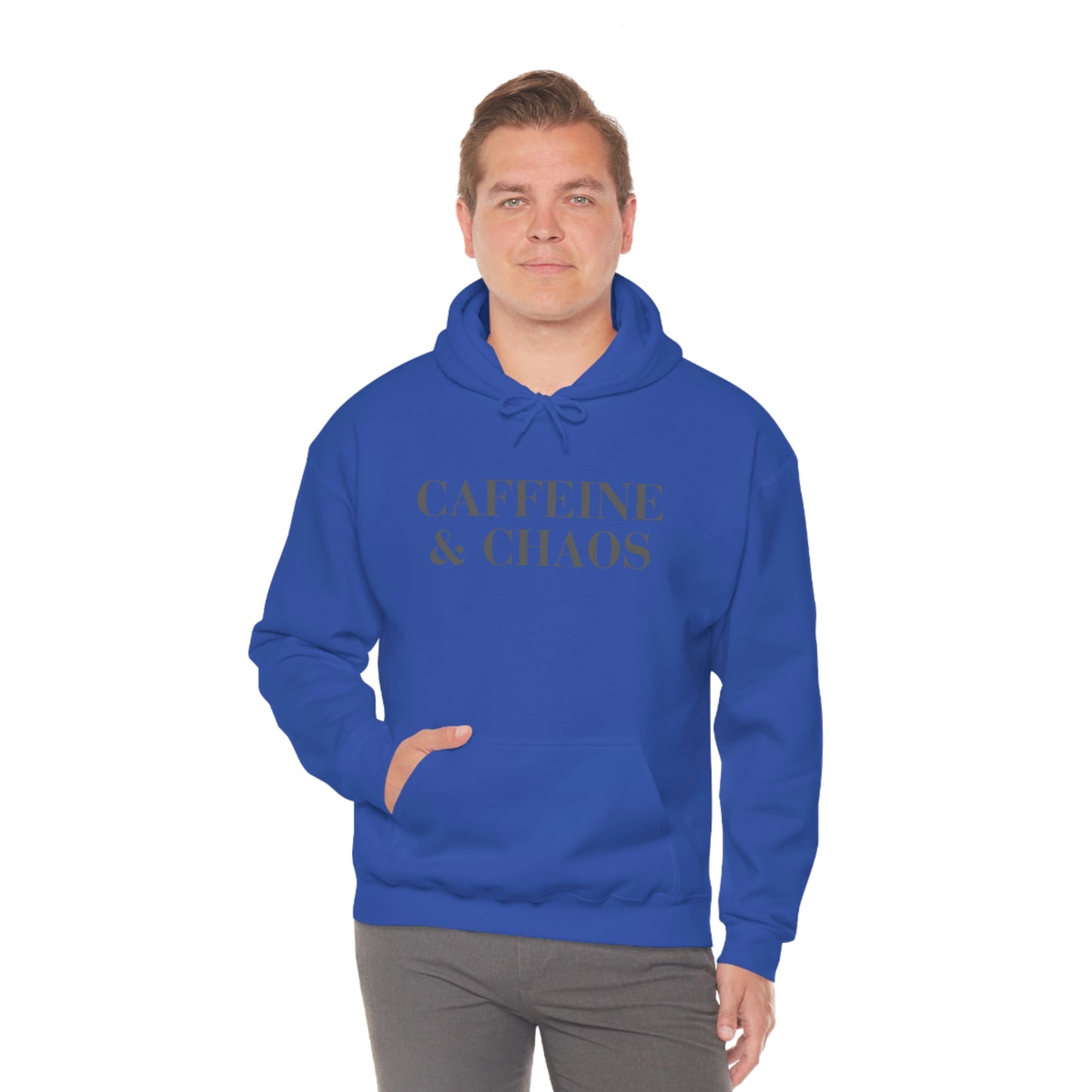 "Caffeine and Chaos" Unisex Heavy Blend™ Hooded Sweatshirt