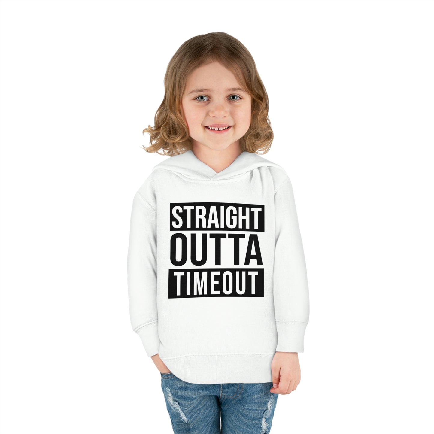 "Straight Outta Timeout" Toddler Pullover Fleece Hoodie (2T-6T)