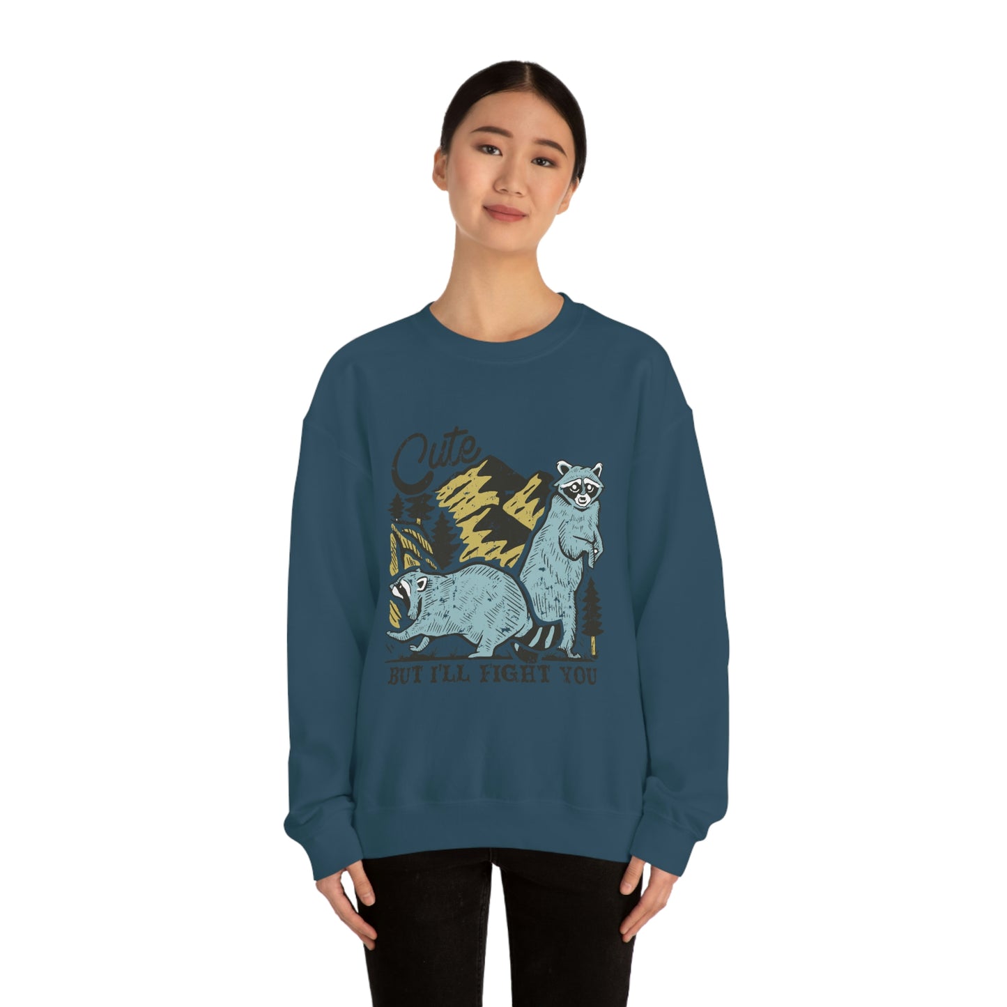 "Cute, but I'll fight you" Unisex Heavy Blend™ Crewneck Sweatshirt