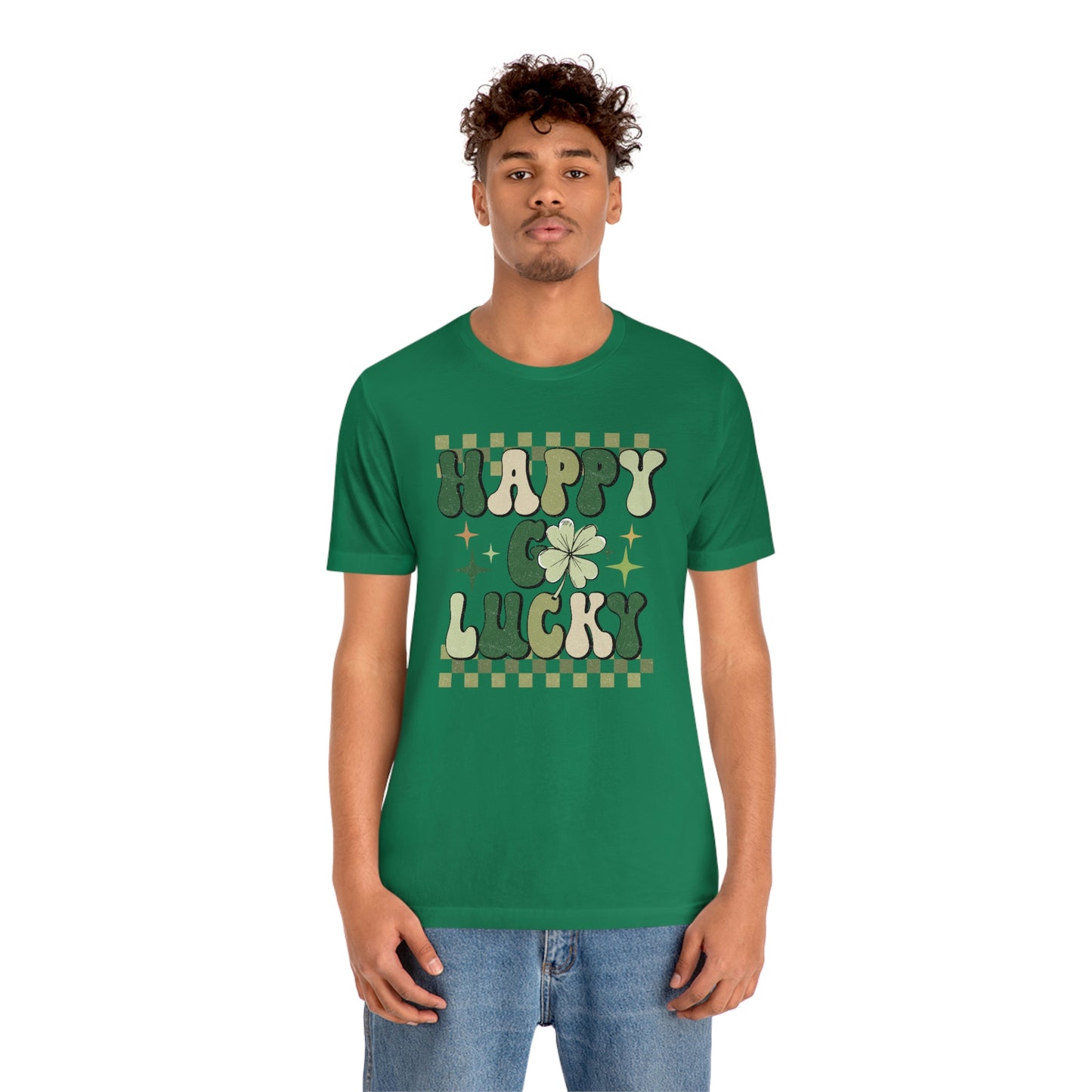"Happy Go Lucky" Unisex Jersey Short Sleeve Tee (Bella Cavas 3001)