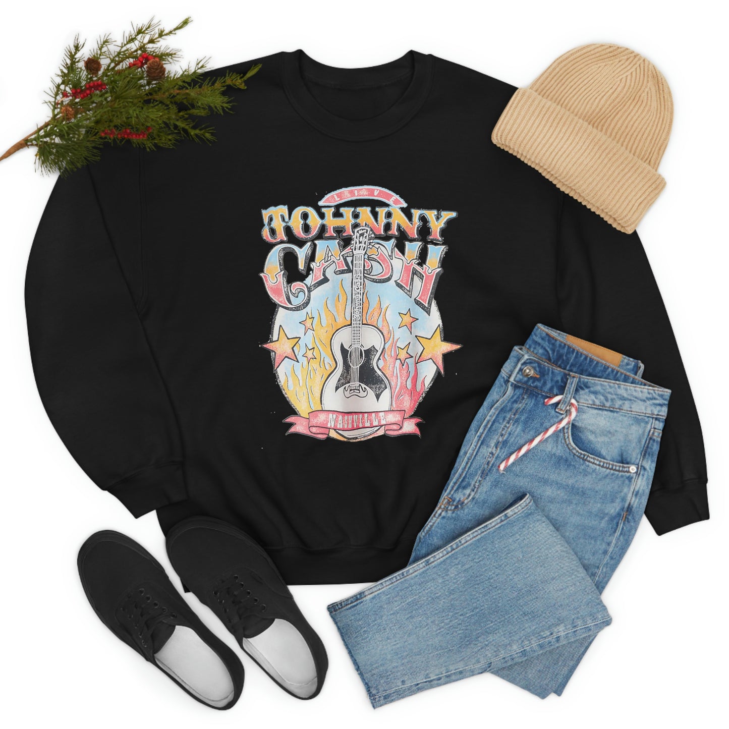 "Johnny Cash" Unisex Heavy Blend™ Crewneck Sweatshirt