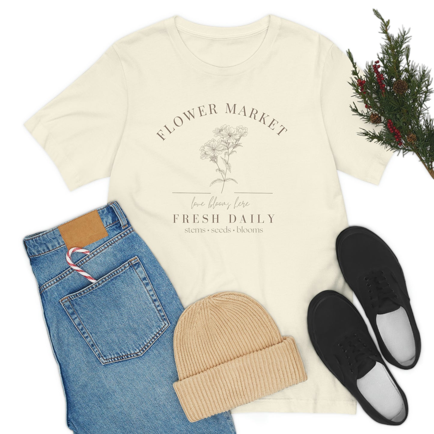"Flower Market" Bella Canvas Graphic Tee