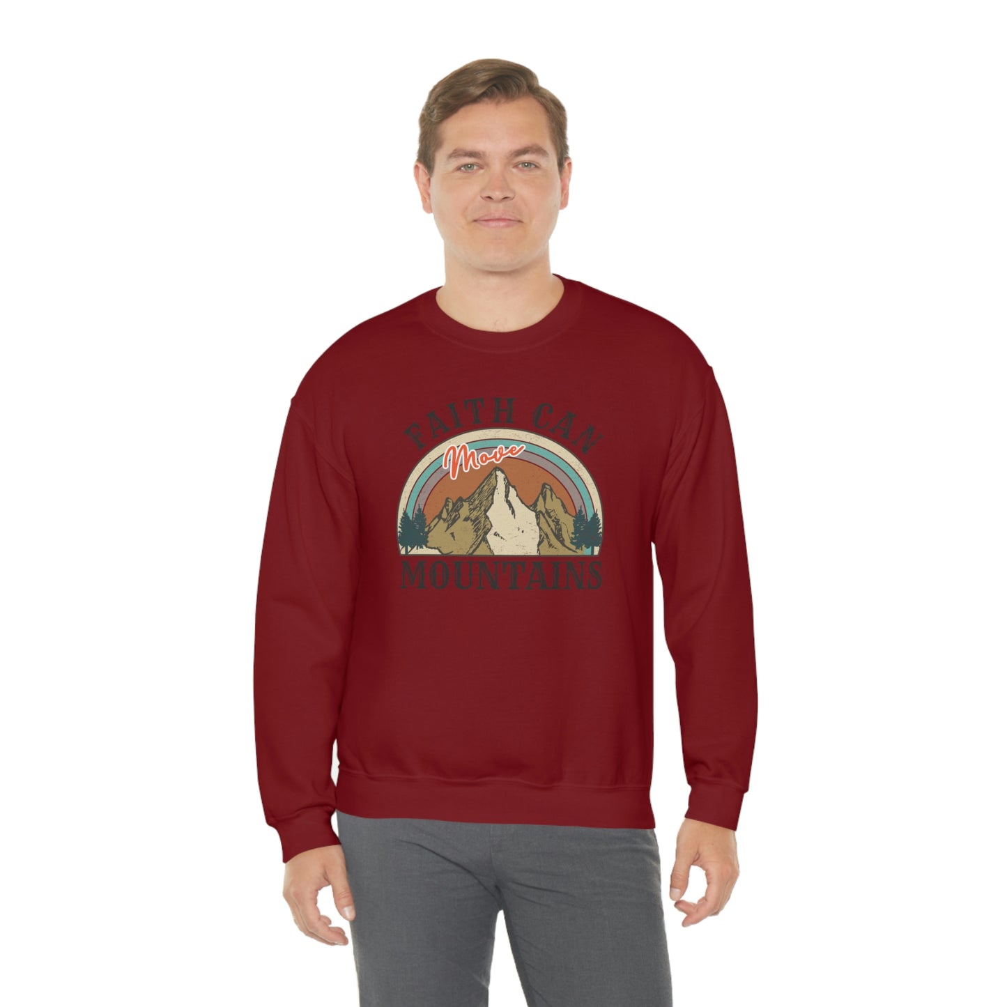 "Faith Can Move Mountains" Unisex Heavy Blend™ Crewneck Sweatshirt